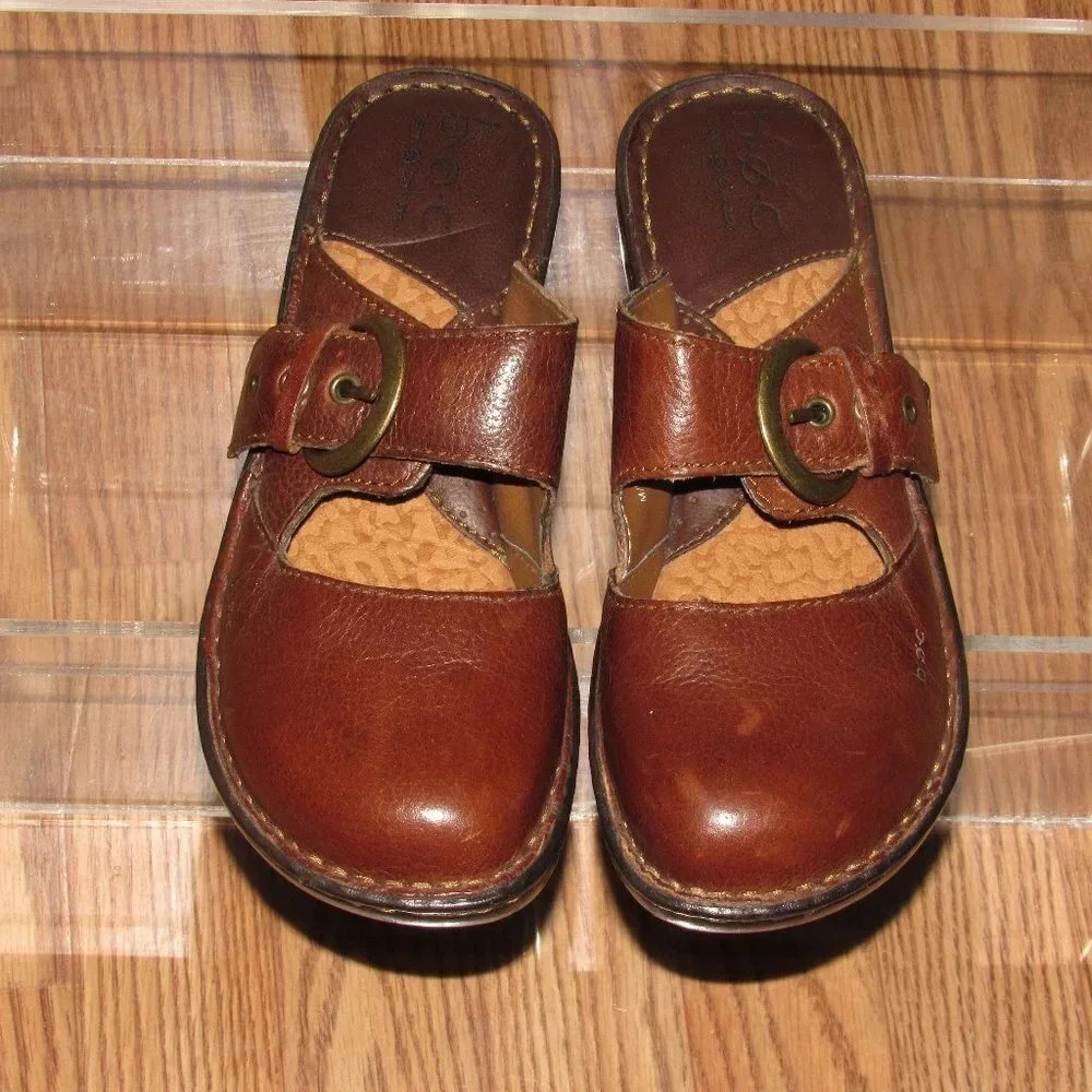 BOC Born Concept Leather Mules Clogs Shoes Size 7M - Picture 3 of 5